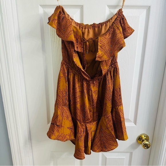 Selfie Leslie Romper Dress Mini Strapless Ruffle Boho Beach Summer Extra Small - Picture 4 of 7